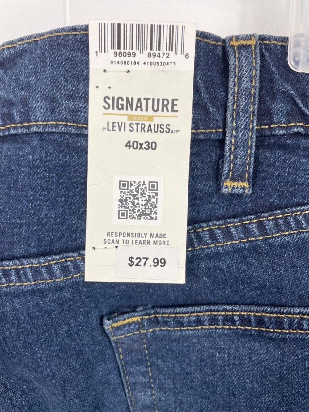 Signature Gold Levis Strauss Mens Size 40x30 Relaxed Denim Jeans - Picture 6 of 10